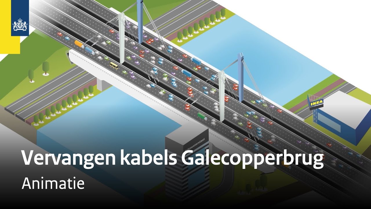 Vervanging van stalen kabels van de Galecopperbrug A12 bij Utrecht
