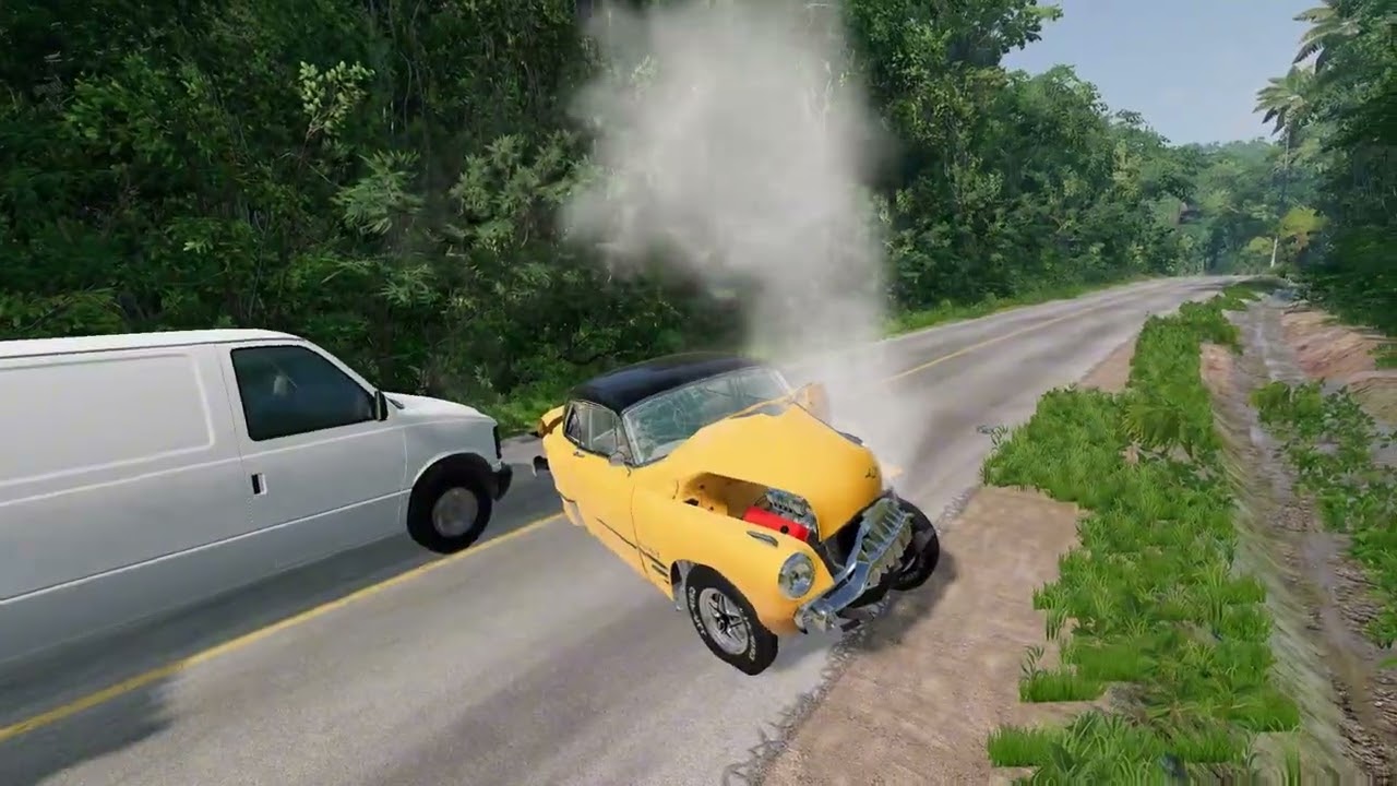 Realistic High-Speed Car Crashes in BeamNG.drive #001  Ultra Detailed Crash Compilation
