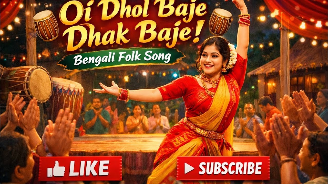 Oi Dhol Baje Dhak Baje | Bengali Folk Dance Song | Village Stage Performance #newmusic #trending 
