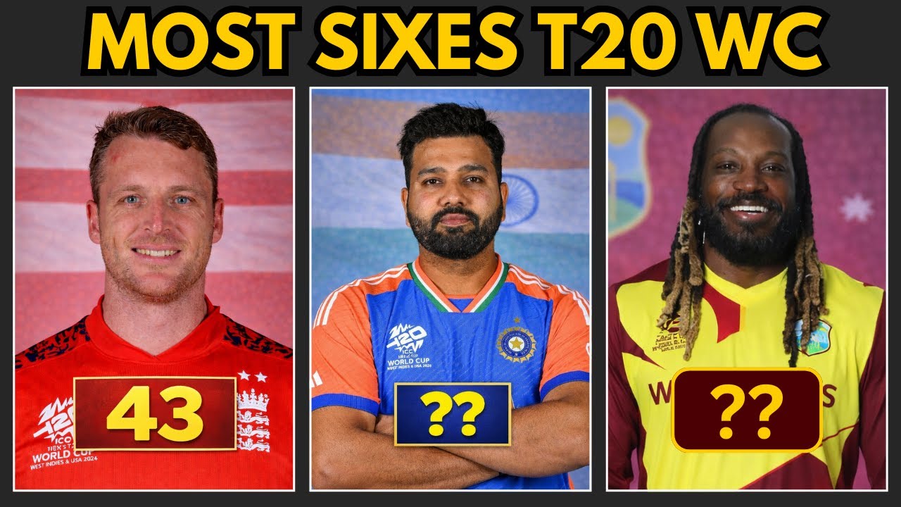 Most Sixes in T20 World Cup History | Top 50 Power Hitters