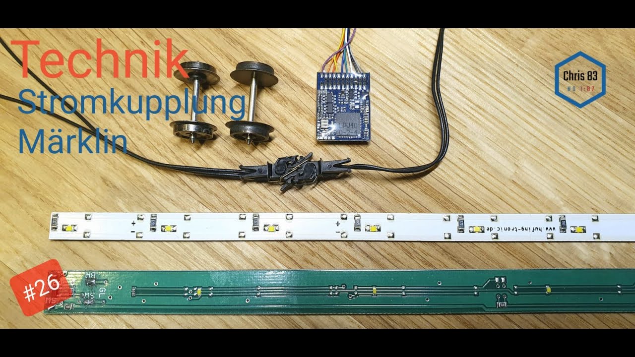 Modelleisenbahn H0 #26 Innenbeleuchtung LED für Märklin??? Stromkupplung