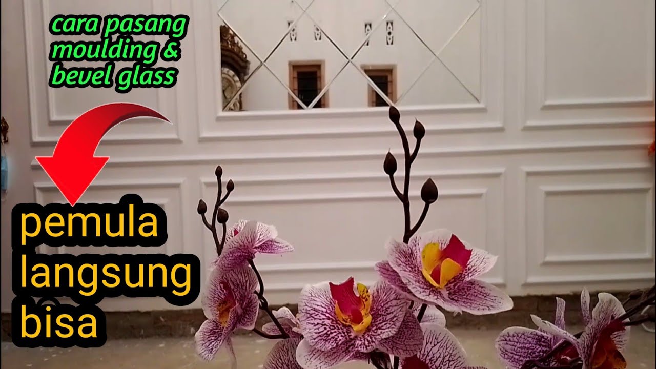 pemasangan wall moulding pada ruang tamu minimalis@Azizuanofficial