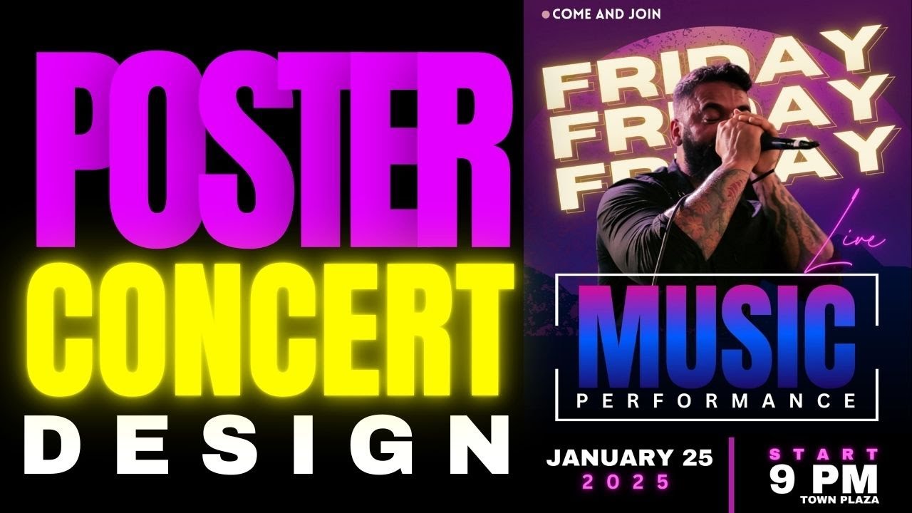 How to Create a CONCERT POSTER Design using Canva for FREE