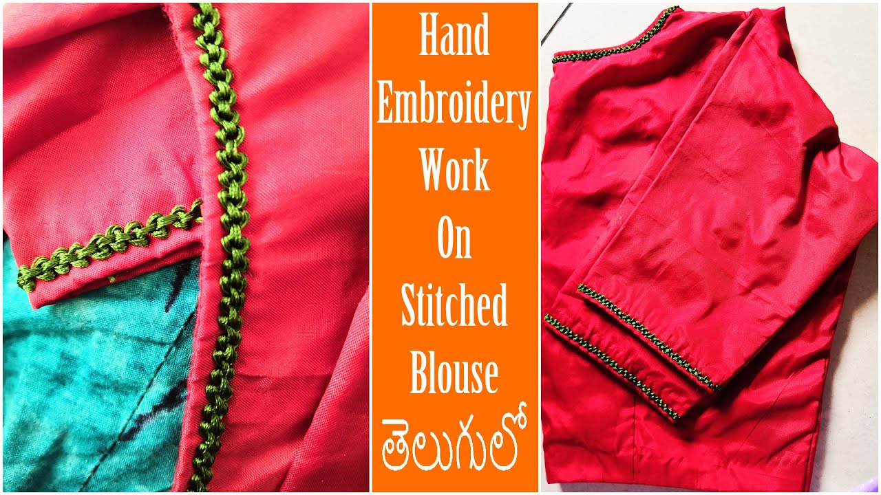 New Hand Embroidery Work on Stitched Blouse/Raised Chain Stitch