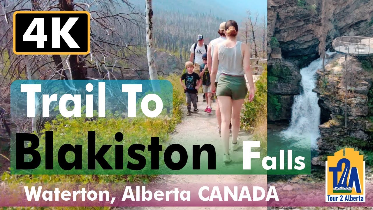 Trail to Blakiston Falls in【4K】, Waterton, Alberta CANADA 🇨🇦❤️👍