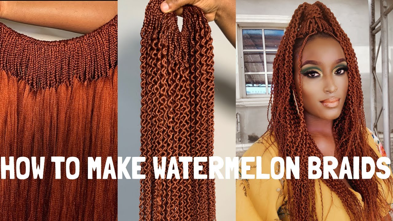 HOW TO MAKE WATERMELON BRAIDS  #crochetbraids #watermelonbraids