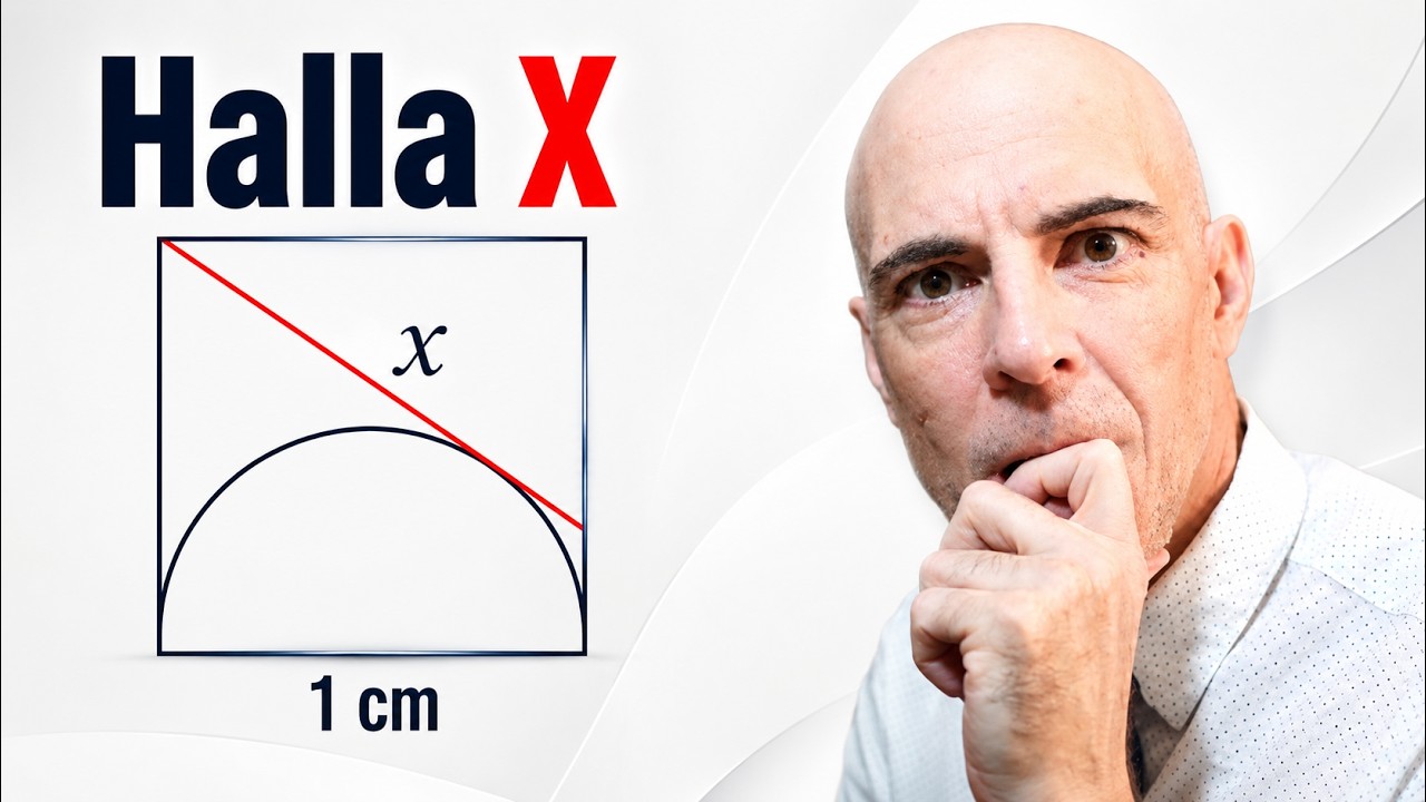 RETO DE GEOMETRÍA. LONGITUD DEL SEGMENTO X, conociendo el lado del cuadrado.