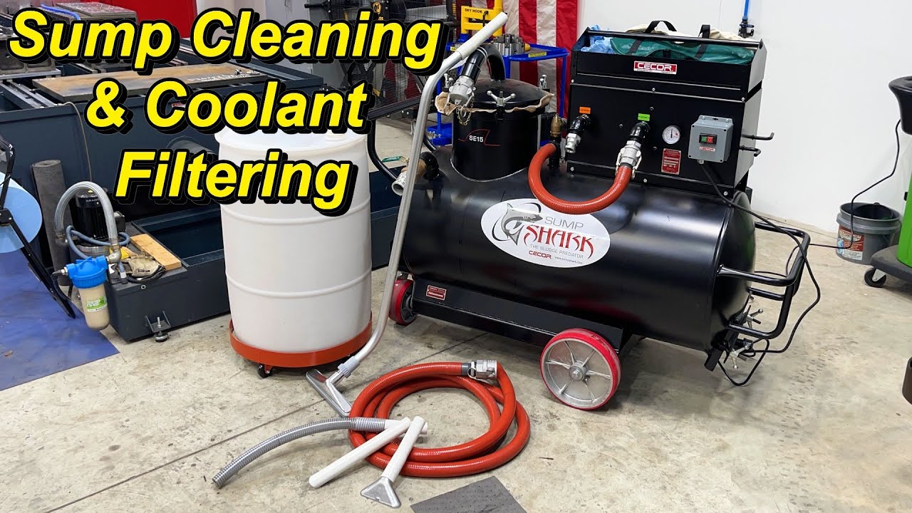 Machine Sump Cleaning & Coolant Filtering Using a CECOR Sump Shark