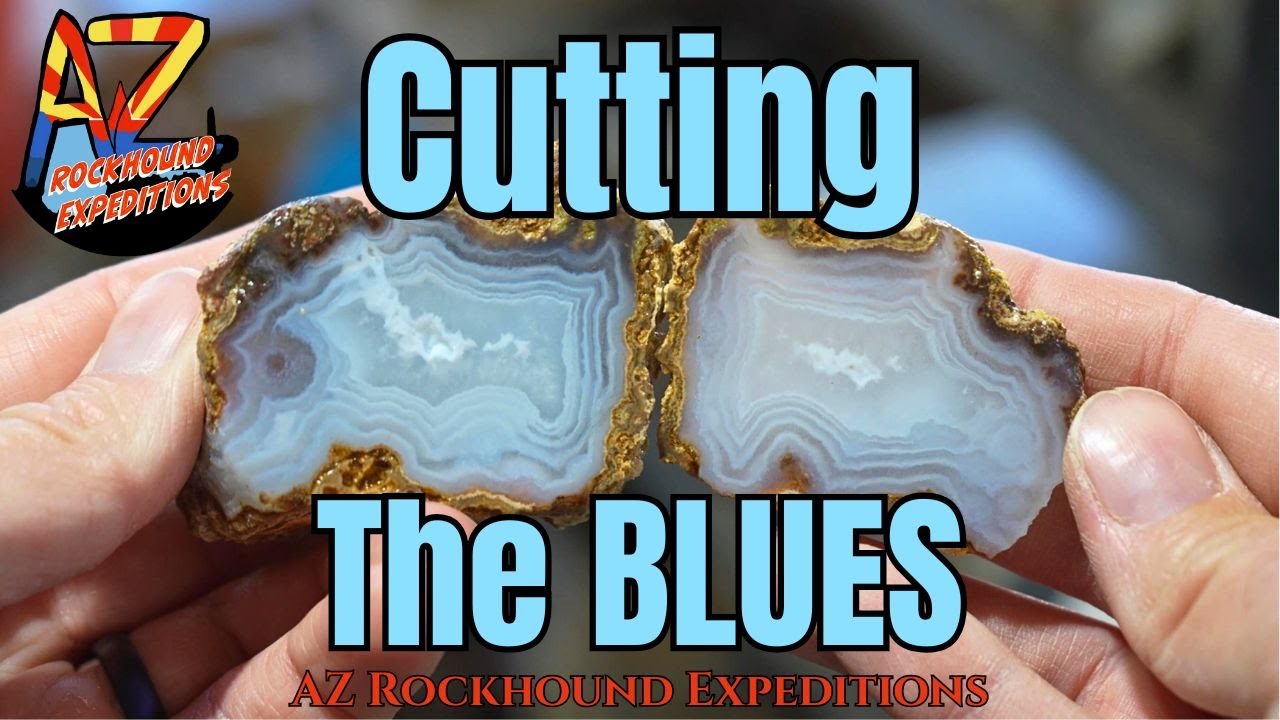 Cutting Blue Agate Nodules