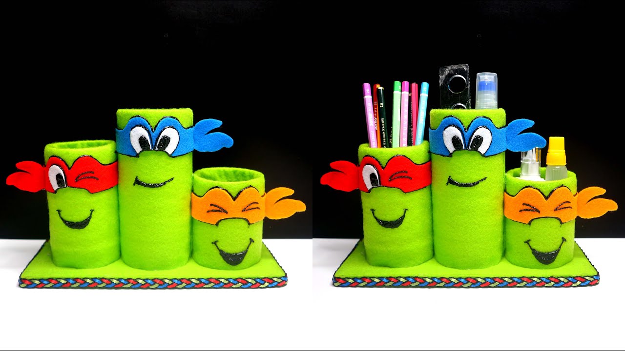 Tempat Pensil dari Botol Plastik | Ide Kreatif Botol Air Mineral Aqua 600 ml