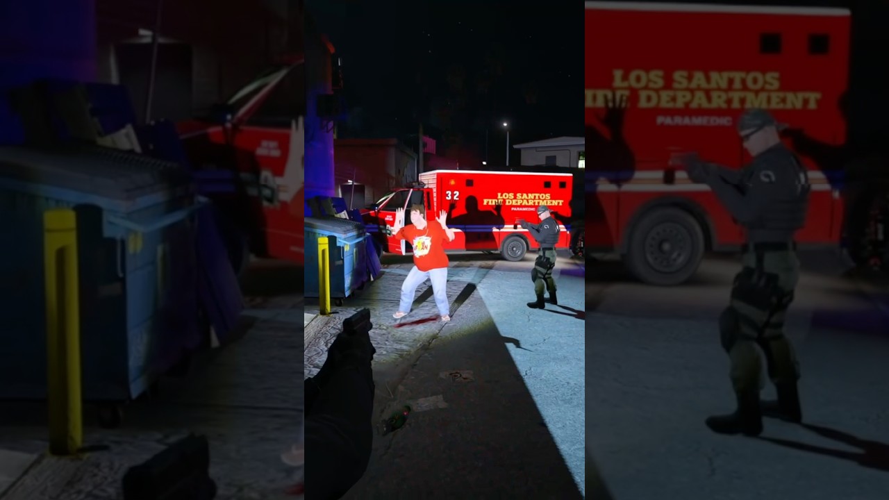 Мужчина угнал машину скорой помощи и достал пистолет #lspdfr #gta5clips #mods #fivem #lspdfrroleplay