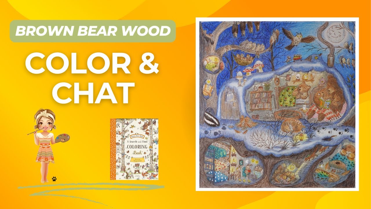 Brown Bear Wood color along and chat- Black Widow pencils