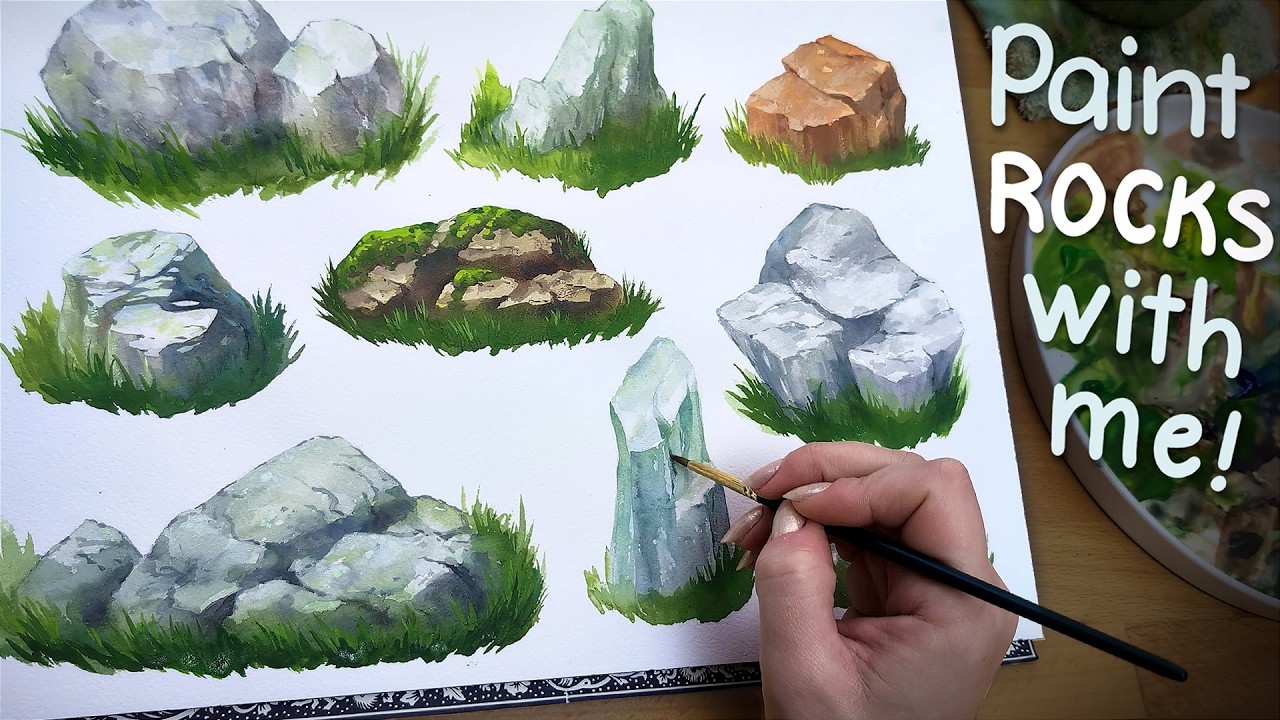 Level Up Your Rock Painting! How I learned to paint rocks in Gouache 🎨✨ Let's Paint Together!