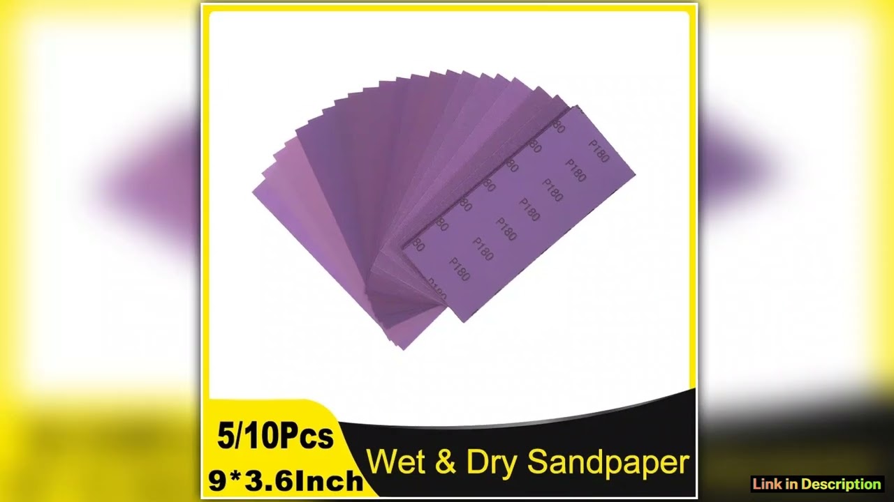 Wet Dry Sandpaper 9 x 36inch Sanding Sheet 60 to10000 Grit for Automotive Wood Metal Furniture