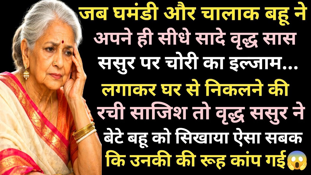जब घमंडी और चालाक बहू ने चोरी का इल्जाम लगाकर वृद्ध सास ससुर को घर से बाहर निकालने की रची साजिश तो.😱