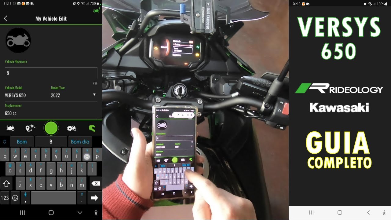 Versys 650 2023 RIDEOLOGY conexão config e teste de percurso | GUIA COMPLETO | linha 650 Kawasaki