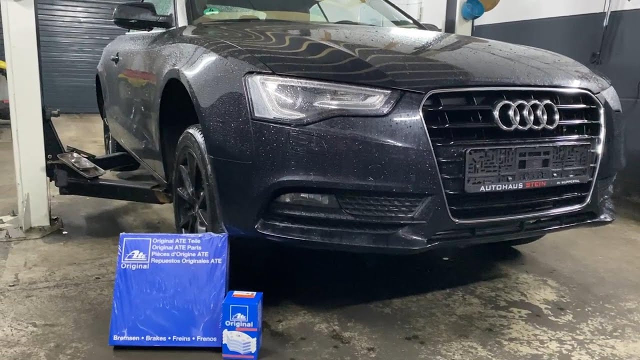 AUDI A5 FRONT BRAKES CHANGE DIY FRONT BRAKE DISKS AND PADS REPLACEMENT AUDI A5 8T BREMSEN WECHSELN