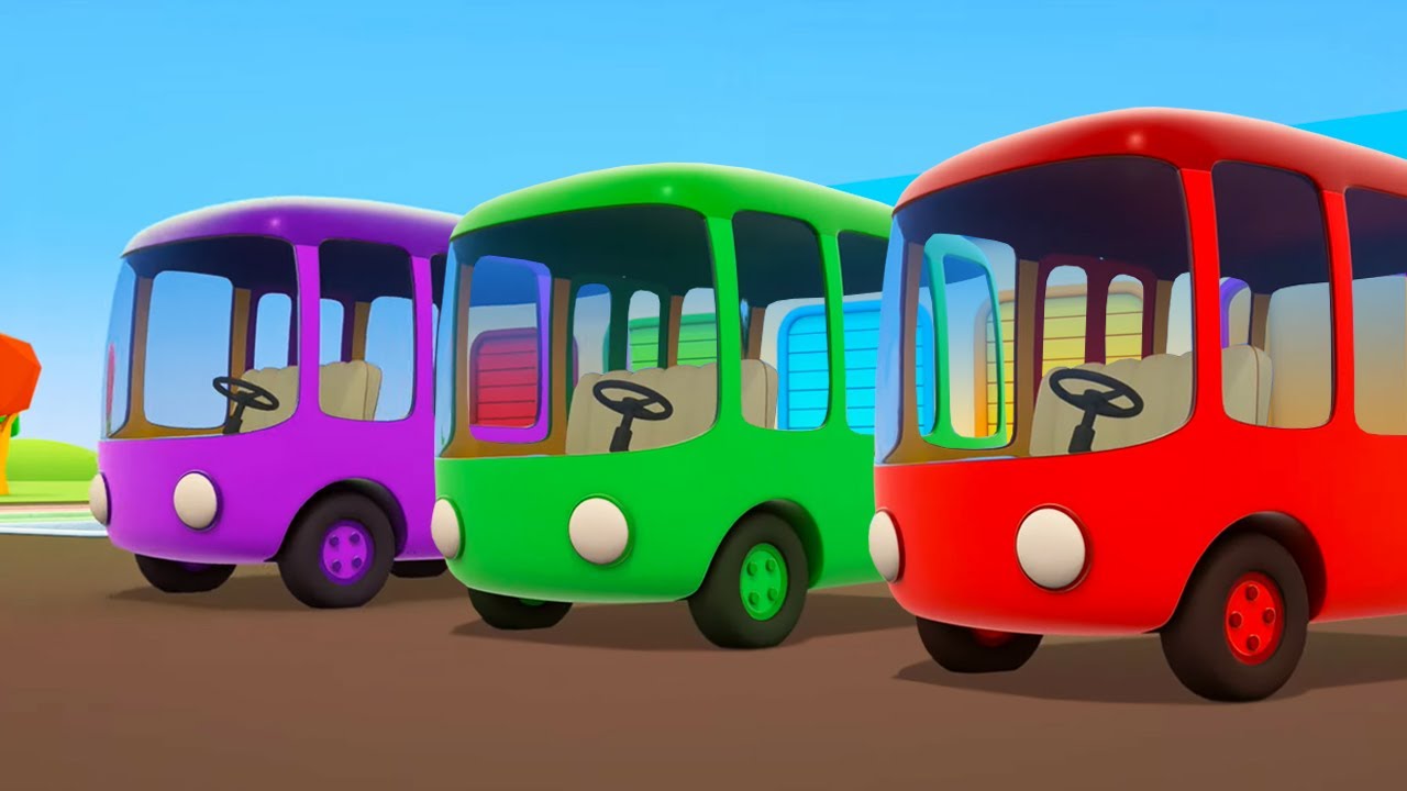 Die Helfer Autos. Wir malen die Busse an. Kinder Cartoon auf Deutsch