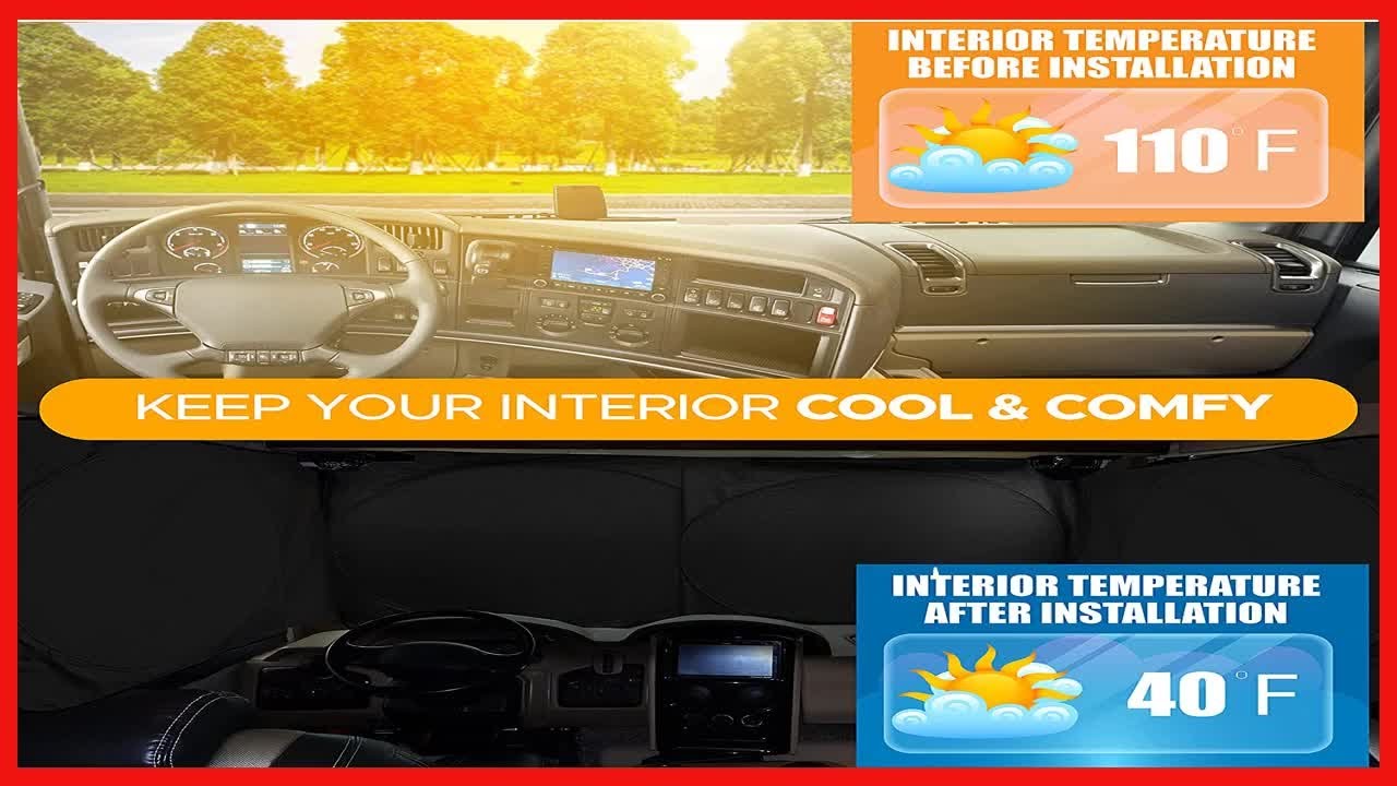 Bon produit -  Pare-soleil EcoNour semi-camion pour pare-brise et vitres latérales | Pare-soleil de