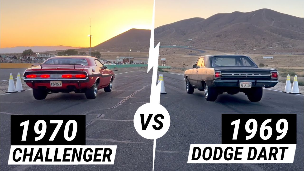 Challenger Hemi 1970 года поменялся местами с Dodge Dart Big Block 1969 года: уличный дрэг-рейсинг