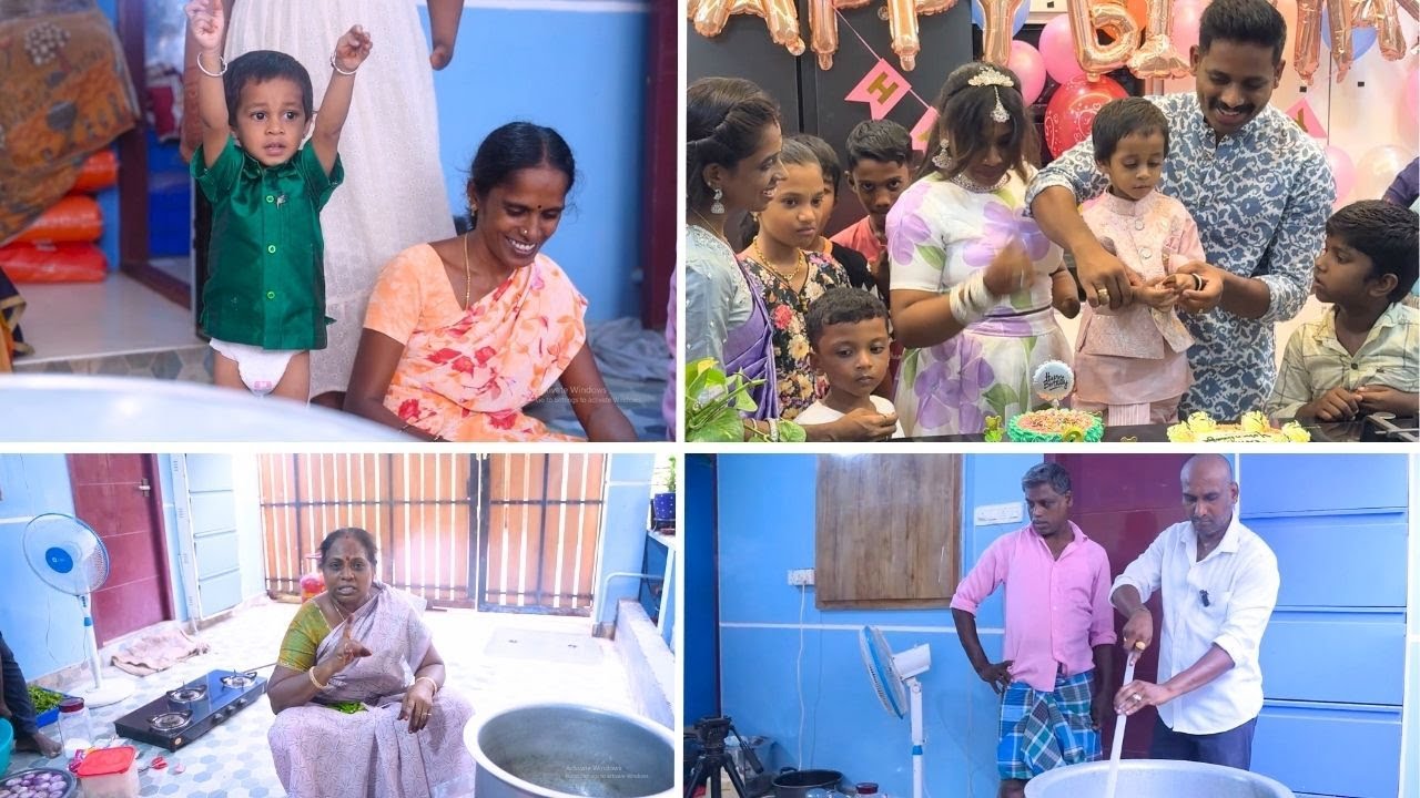 😍பேரன் BIRTHDAYக்கு 🎁🎂குடும்பத்தோட தடபுடல் விருந்து சமையல் |COOKING FOR 70 PEOPLE|BIRTHDAY COOKING