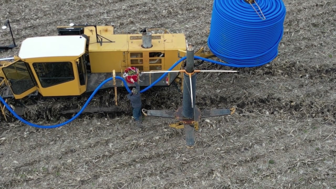 MASSIVE FARM DRAIN TILE INSTALLATION IN A CORN/BEAN FIELD SOUTHERN ILLINOIS  GROTE PART #3