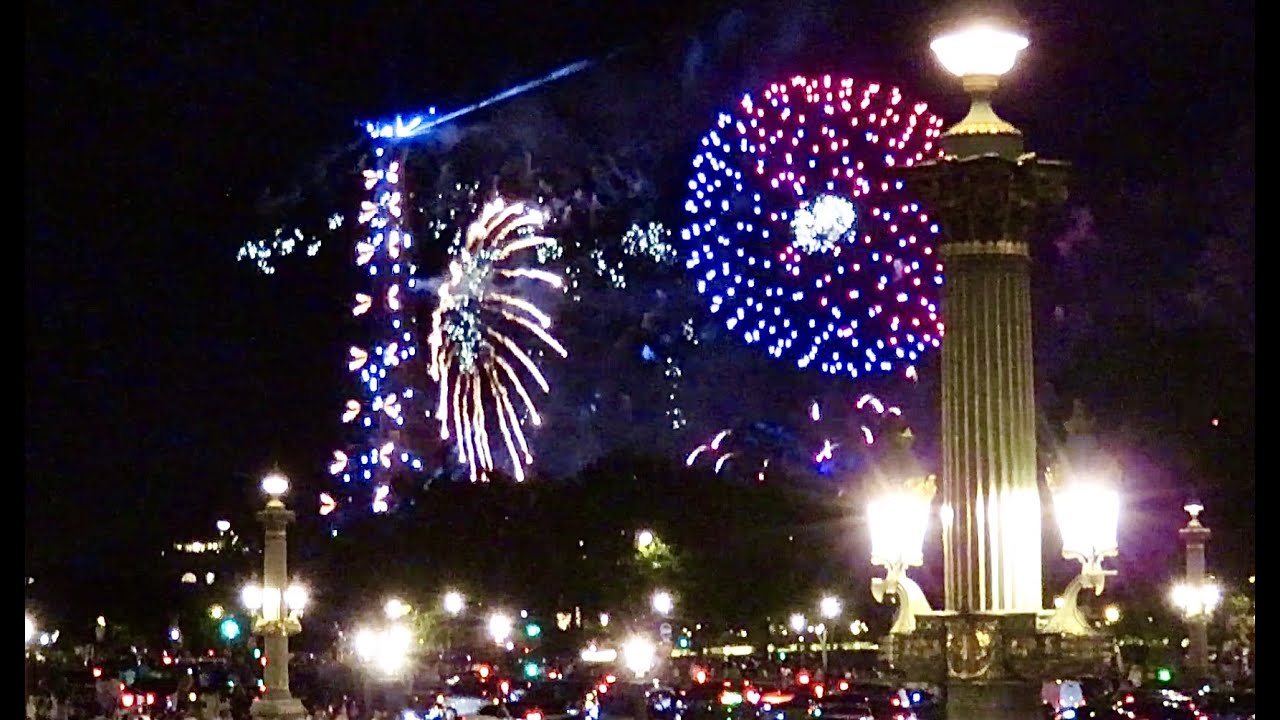 EIFFEL TOWER - PARIS, FRANCE - FIREWORKS - BASTILLE DAY 14 July 2023 (4K Video)