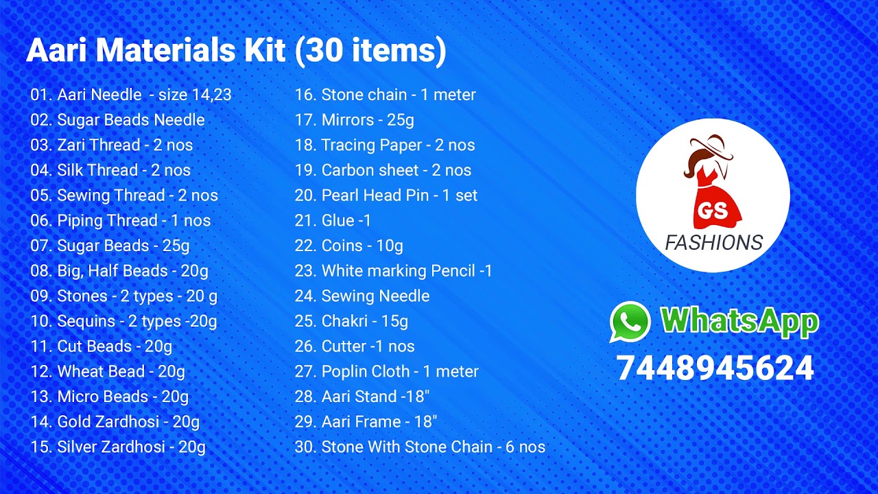 Aari Material Kit | Aari Materials