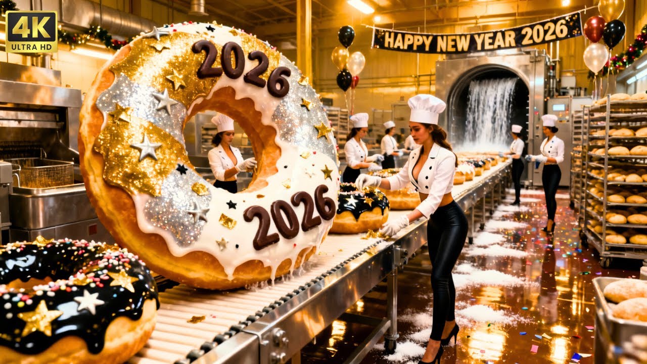 Inside a Donut Plant: Frying & Glazing 10,000 Rings an Hour for New Year (Full Process)