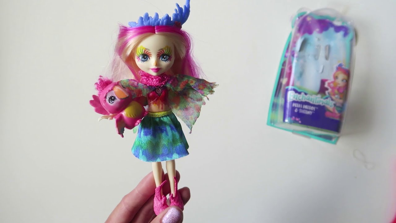 Enchantimals doll Peeki Parrot и Sheeny | Кукла  Энчантималс попугай Пикки Какаду с питомцем