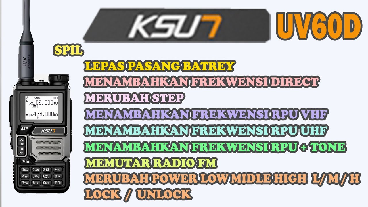 SPIL,MANUAL SETING RADIO HT KSUN UV60D,MERUBAH STEP,MENAMBAHKAN FREKEWENSI,VIRAL,@hscounterplus