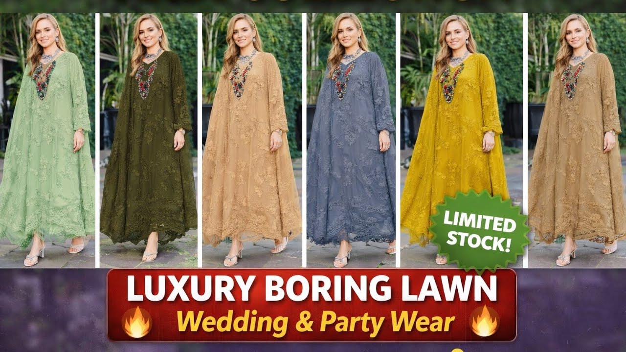 Lawn Aria  Collection 2026 | Luxury Boring Lawn for Weddings & Parties