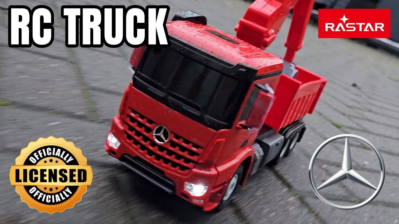 Mercedes AROCS 1/24 Scale RC Radio Control Logging GRAB Truck by RASTAR - ASMR UNBOXING & TEST RUN!