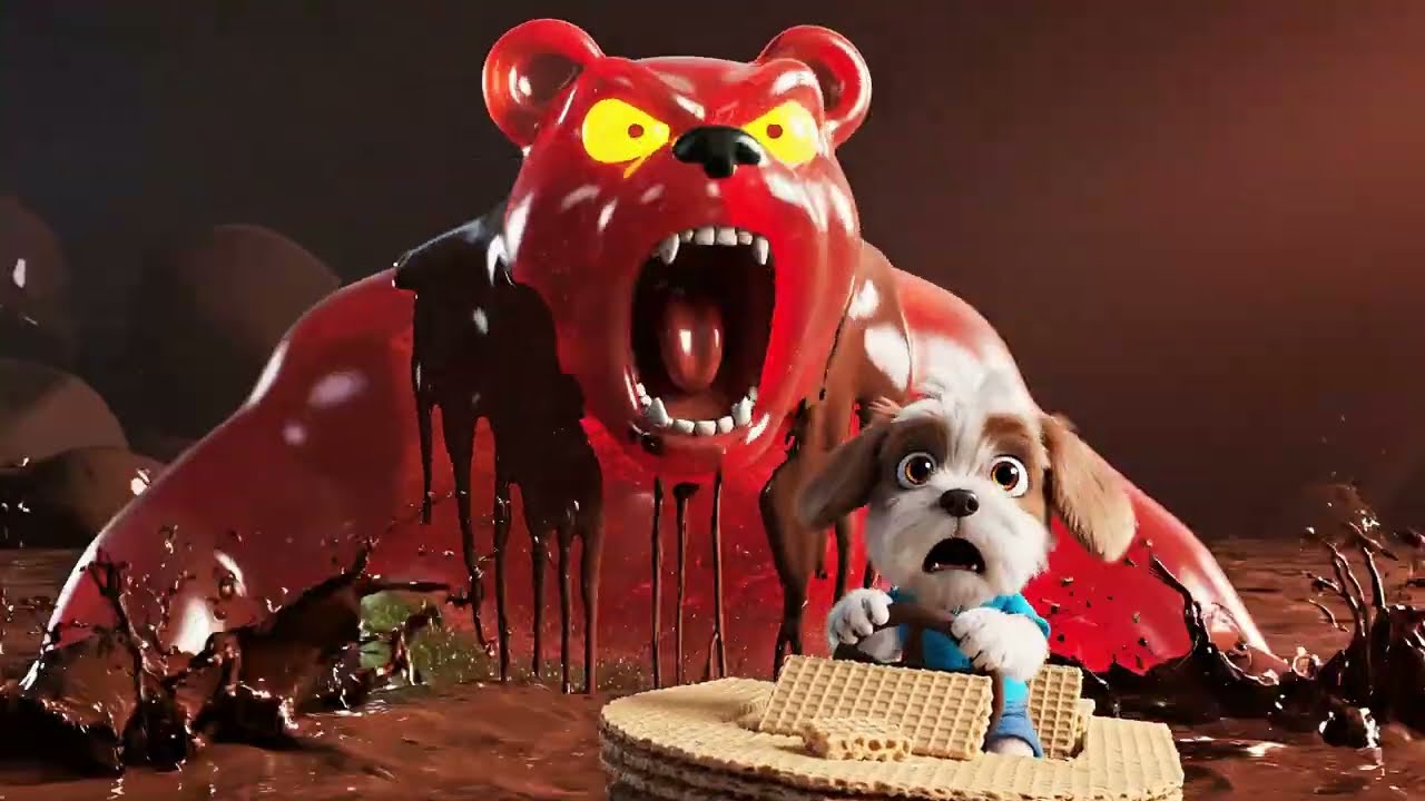 Puppy vs. GUMMY MONSTER! 🐻 Kitten Turns into GIANT! 🥦😱 #bossfight #animals
