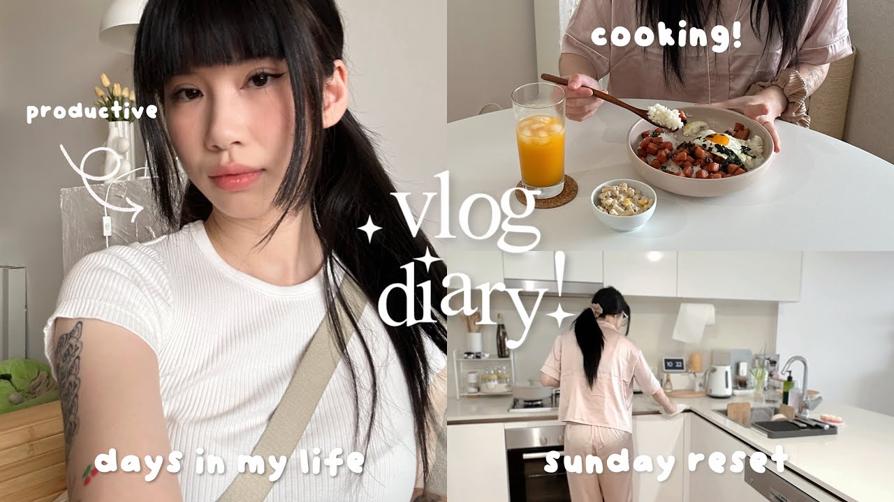 productive vlog 🫧🎧 sunday reset routine & clean with me, meeting new friends, blind box unboxing 🤍