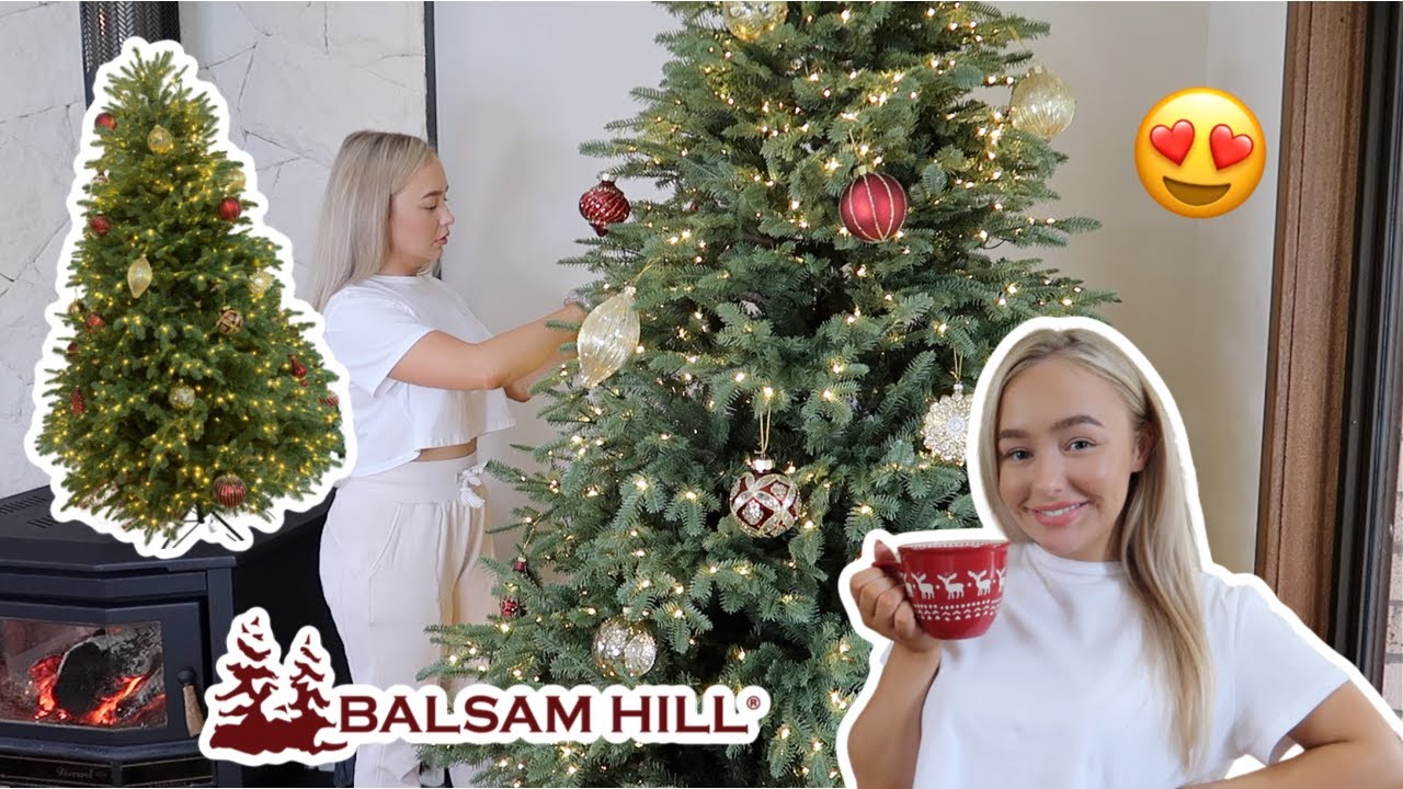 SETTING UP MY DREAM CHRISTMAS TREE! Balsam Hill Balsam Fir + Brilliant Bordeaux Ornaments | 2020