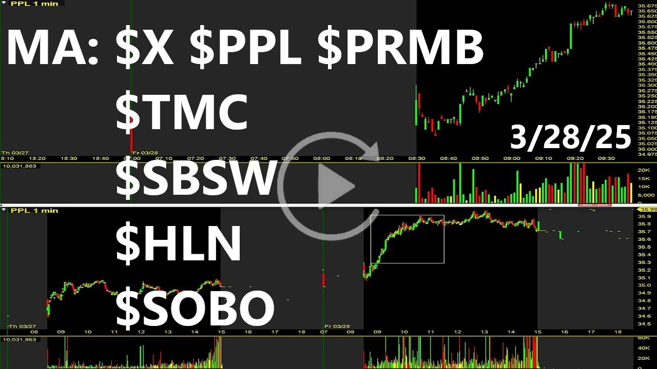 $X $PPL $PRMB $TMC $SBSW $HLN $SOBO Top Most Active Stocks Bullish Replay & Review