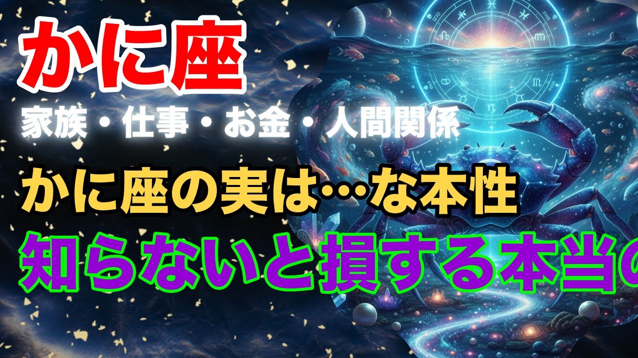 【かに座の本性】家族と仕事で出る『実は〇〇な癖』