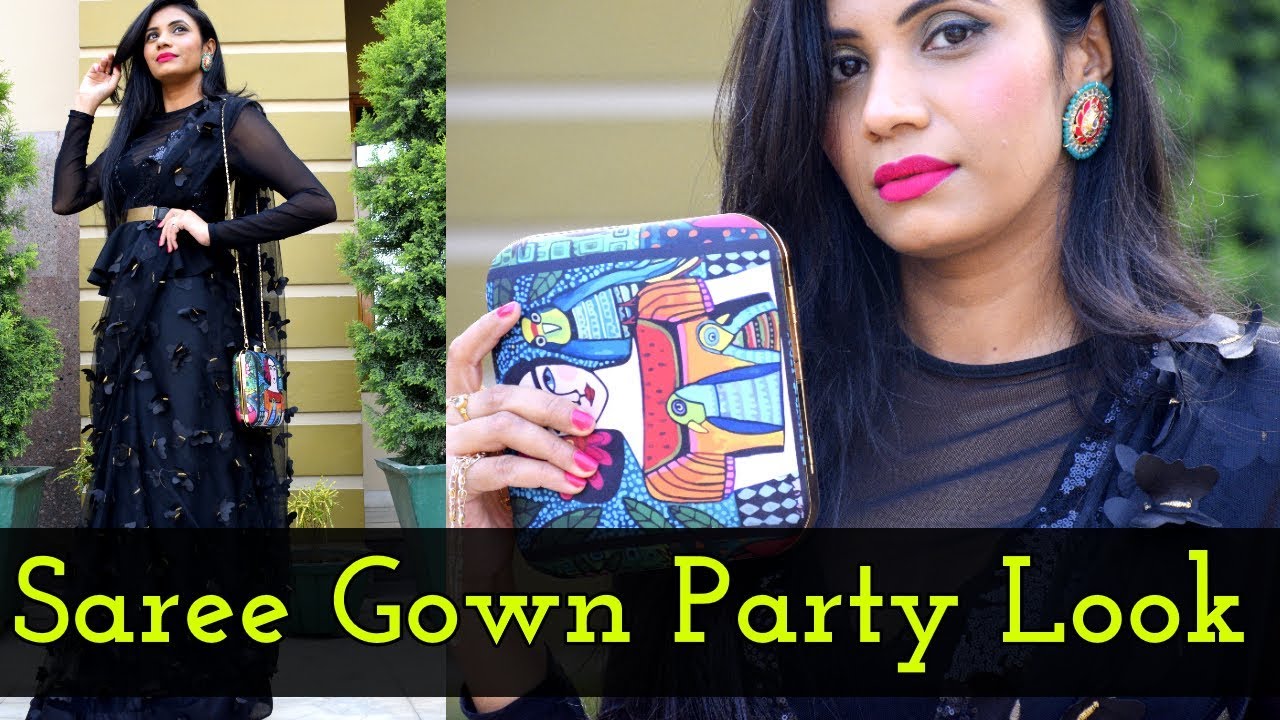 How to Wear Saree as a Gown for weddings / Party | Modern Saree Drape Aanchal