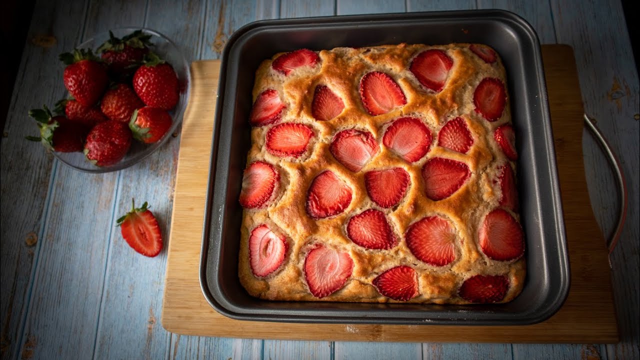 Eggless Strawberry Whole Wheat Cake | Fresh Fruit Cake