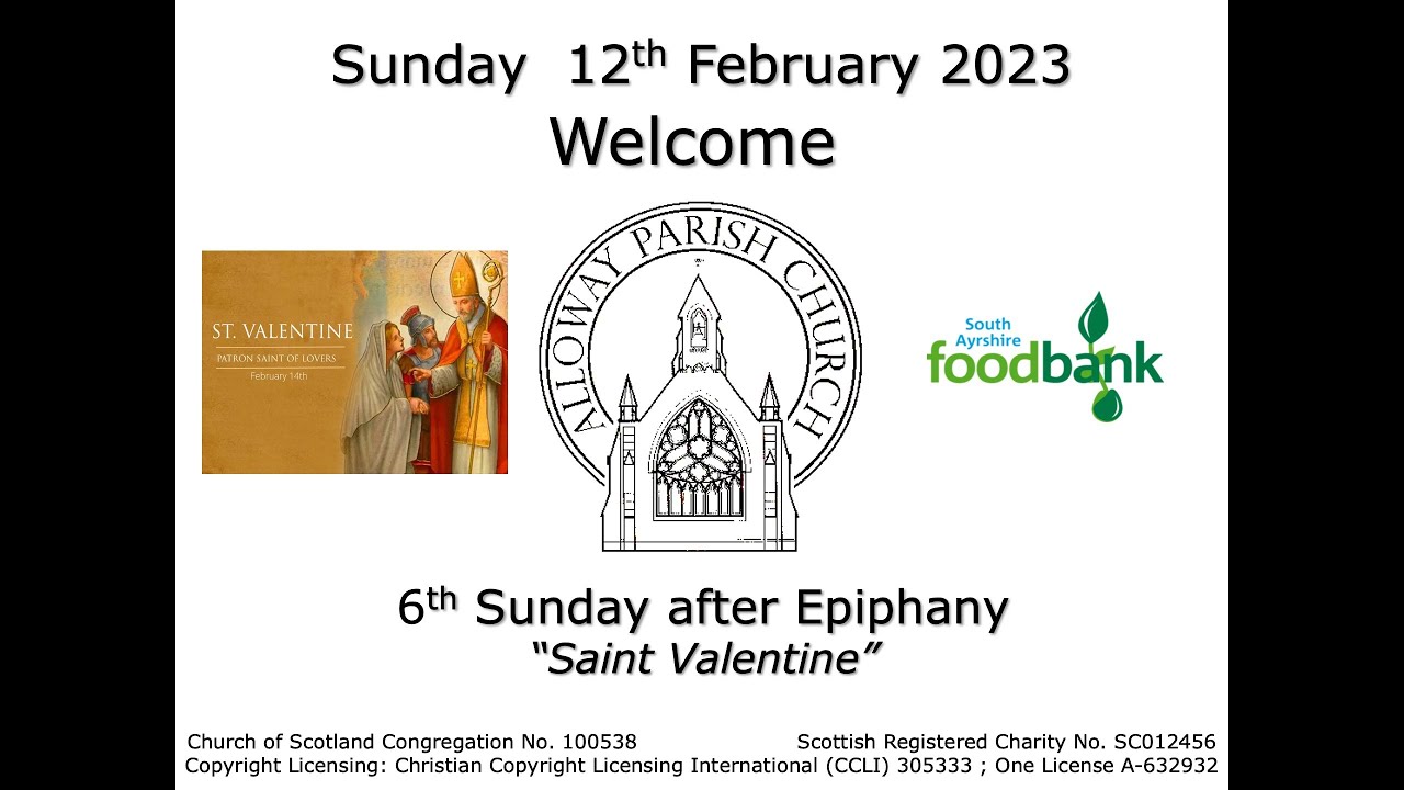 Alloway Parish Church Service - Sunday, 12th February 2023 (Live-stream)
