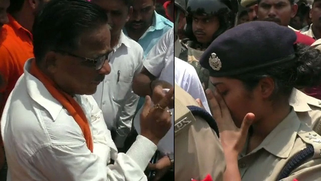 Woman IPS officer breaks down after BJP MLA shouts 'Don't Cross Limits'
