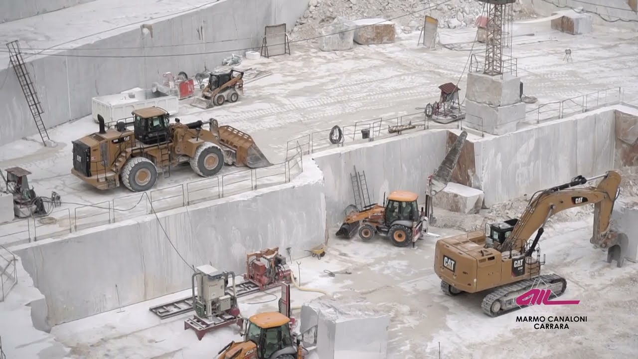 Marmo Canaloni, Cave Carrara, VIDEO