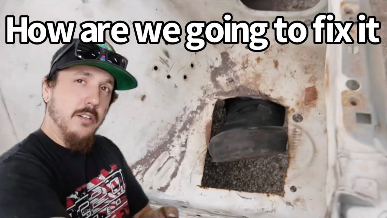 metal repair on the s13 coupe engine bay.
