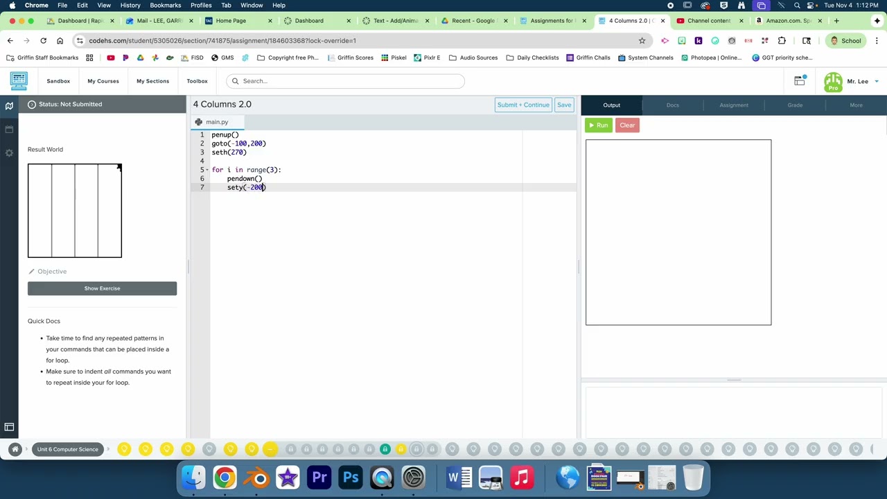 Computer Science CodeHS #607 4 Columns 2.0