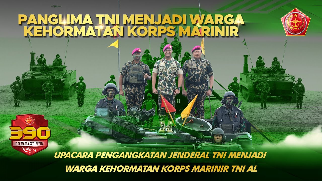 Upacara Pengangkatan Jenderal TNI Andika Perkasa Menjadi Warga Kehormatan Korps Marinir TNI AL