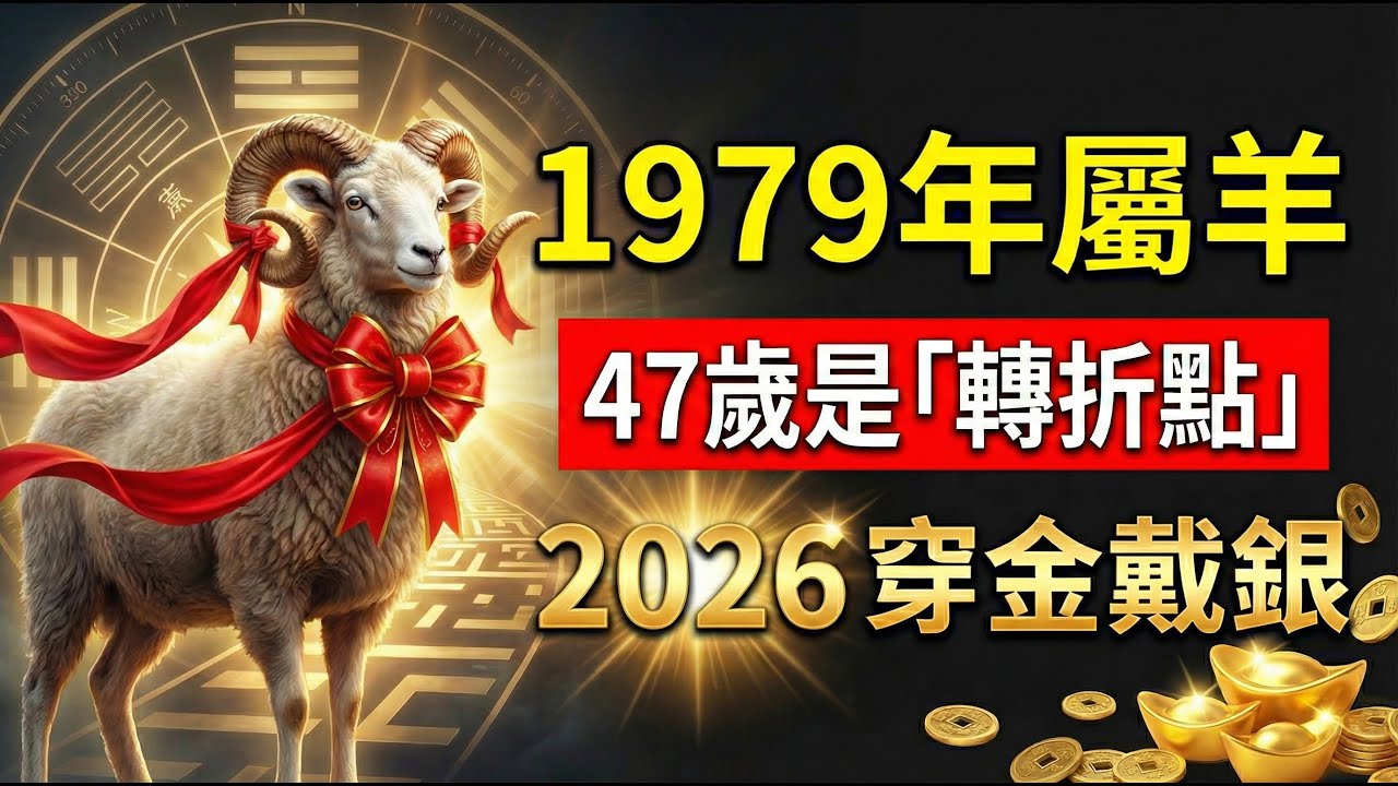 1979年屬羊人，別認命！2026年47歲是你人生的「轉折點」，抓住機會，後半生「穿金戴銀」！#1979年屬羊 #屬羊運勢 #生肖羊運勢 #招財 #屬羊 #生肖羊 #算命 #財運 #改運 #1979羊
