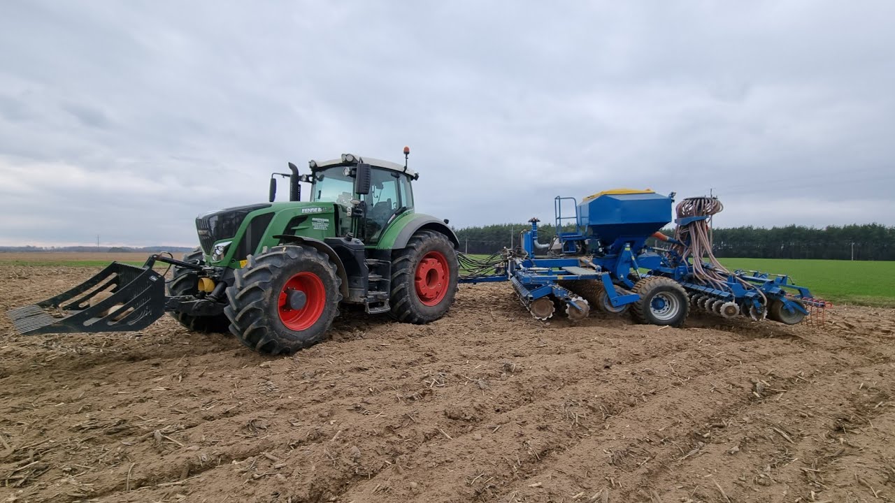 Siew grochu z Fendt 828 + Rabe Megaseed | Drenacja kolejnego pola
