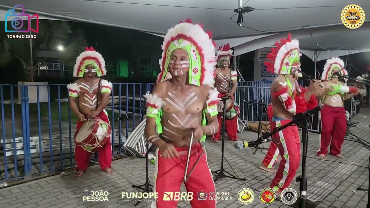 🎭 Carnaval de João Pessoa 2025  Desfile Oficial Tribo Indígena Tupi Guarani 🌿  Av Duarte da Silveira