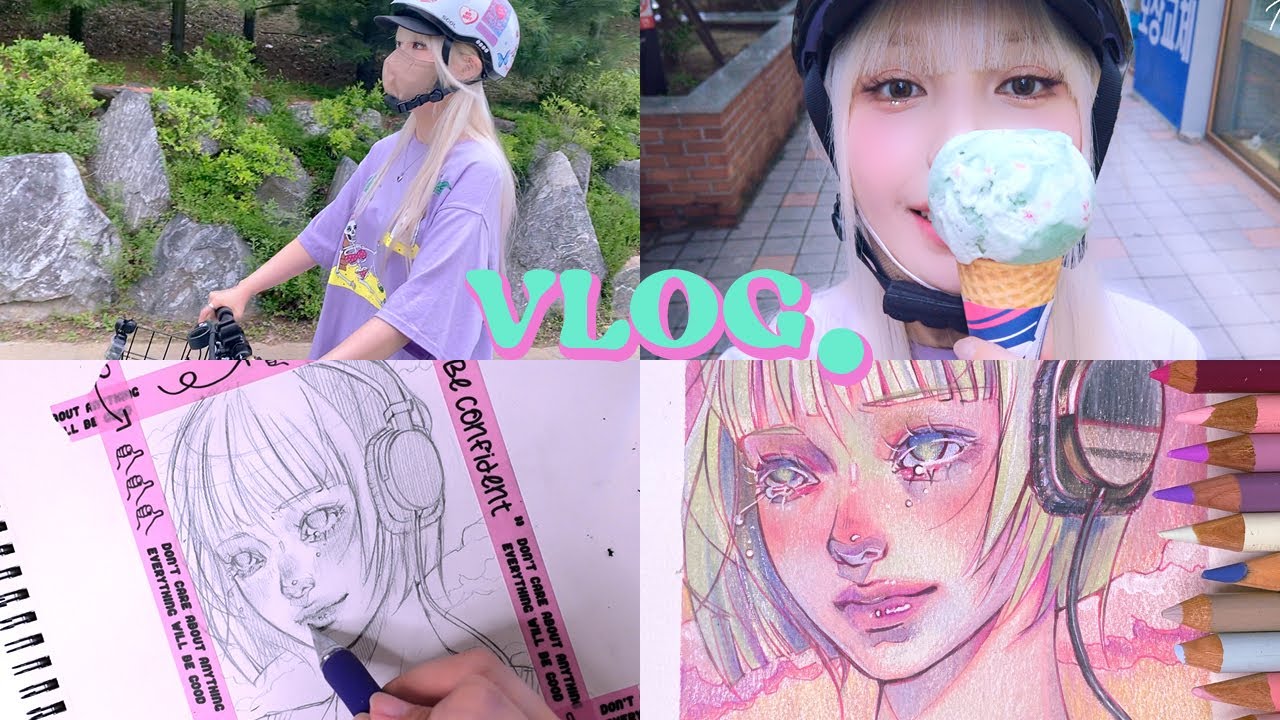 드림디포 쇼핑🛴 그림재료 소개🎨 색연필화 그리는 과정🍦